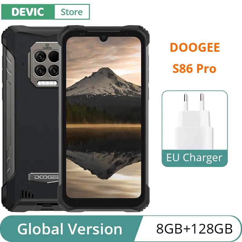 DOOGEE 글로벌 버전 스마트폰 적외선 이마 온도계, 헬리오 P60 옥타코어, S86 프로, 8500mAh 슈퍼 배터리, 8GB, 128GB ROM